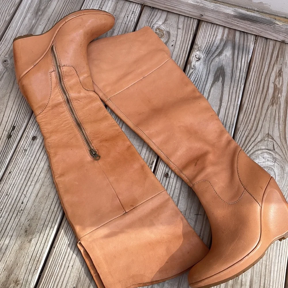 Kork Ease Adrianne Tan Leather OTK Boots 8.5